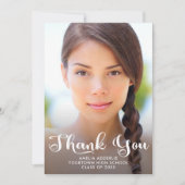 Invitation Joli Script Graduation 2 Merci photo (Devant)