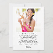 Invitation Joli Script Graduation 2 Merci photo (Dos)