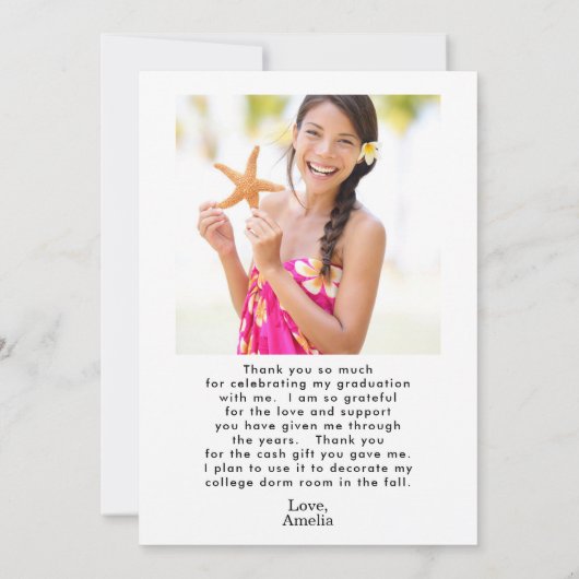 Invitation Joli Script Graduation 2 Merci photo (Dos)