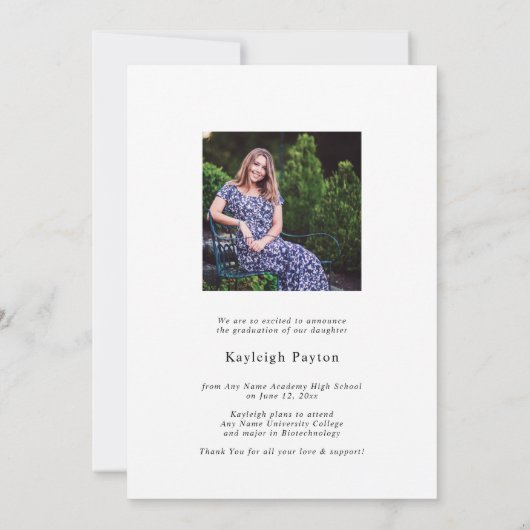 Invitation Joli Script Graduation Arch Photo (Dos)