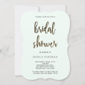 Invitation Joli Script Mint Green Stripes Fête des mariées (Devant)