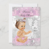 Invitation Joli Snowflake Princess Baby shower rose Invitatio (Devant)