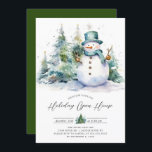 Invitation Joli Snowman Holiday Open House<br><div class="desc">Célébrez la saison festive avec notre charmante invitation maison ouverte de vacances avec un ravissant bonhomme de neige debout fièrement devant un pin vert luxuriant. Ce design fantaisiste saisit l'essence de la joie hivernale, ce qui en fait le moyen idéal pour les amis invitations et la famille à votre réunion...</div>
