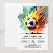 Invitation Joli Soccer Enfants's Printable Anniversaire (Devant / Derrière)