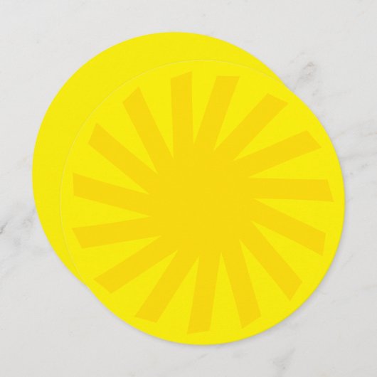 Invitation Joli soleil jaune brillant fun moderne joyeux cart (Devant / Derrière)