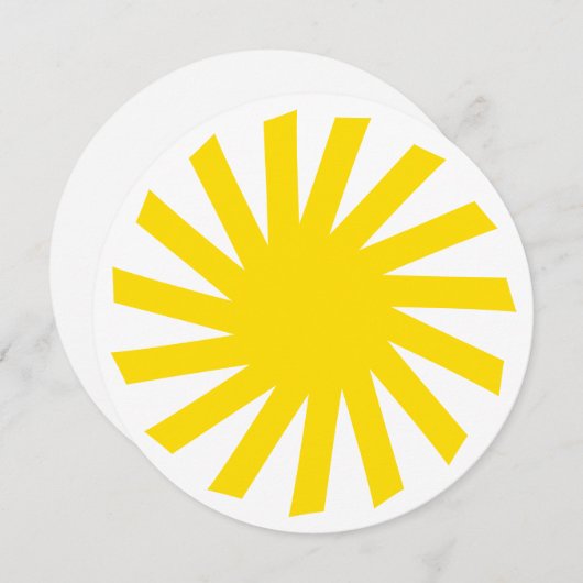 Invitation Joli soleil jaune clair moderne joyeux fun (Devant / Derrière)