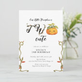 Invitation Joli sourire Citrouille Terrain 2e anniversaire (Debout devant)