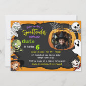 Invitation Joli Spooktacular Halloween Monster Photo Annivers (Devant)