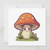 Invitation Joli style kawaii, cueillette de champignons (Dos)