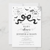Invitation Joli Stylish Petit Boo Ghost Bow Baby Boy Douche (Devant)