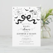 Invitation Joli Stylish Petit Boo Ghost Bow Baby Boy Douche (Debout devant)
