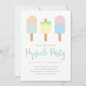 Invitation Joli Summer Pastel Popsicle Party Enfants Annivers (Devant)