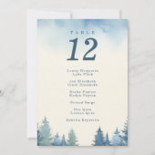 Invitation Joli tableau de sièges bleu des pins d'hiver (Devant)