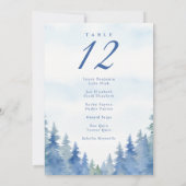 Invitation Joli tableau des places mariages des pins d'hiver (Dos)