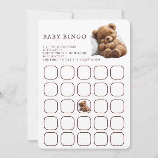 Invitation Joli Teddy Bear Bingo Jeu (Devant)