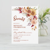 Invitation Joli Terracotta Automne Floral Verdure Anniversair (Debout devant)
