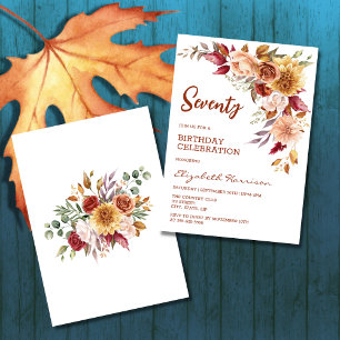 Invitation Joli Terracotta Automne Floral Verdure Anniversair