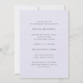 Invitation Joli Texte Floral Violet | Photo Grad Party (Dos)