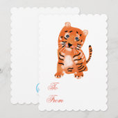 Invitation joli tigre. (Devant / Derrière)