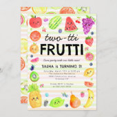 Invitation Joli TWO-tti Frutti Fruit d'été 2e Anniversaire (Devant / Derrière)
