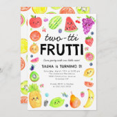 Invitation Joli TWO-tti Frutti Fruit d'été 2e Anniversaire (Devant / Derrière)