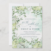 Invitation Joli vert Floral Élégant Mariage Eucalyptus (Devant)
