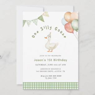 Invitation Joli Vert Sauge Un Dindon 1er Anniversaire