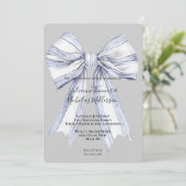 Invitation Joli violet blanc Bow gris Mariage (Debout devant)