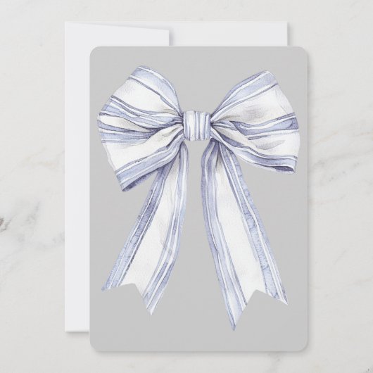 Invitation Joli violet blanc Bow gris Mariage (Dos)