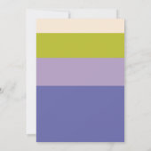 Invitation Joli violet et vert rayures Baby shower moderne (Dos)