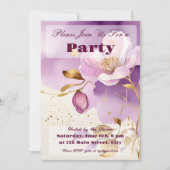 Invitation Joli violet or Floral (Devant)