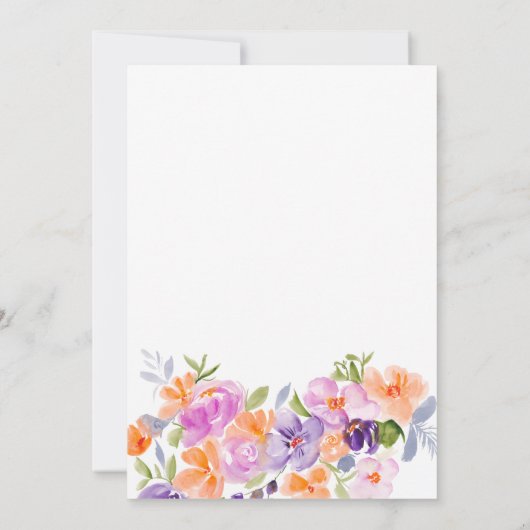 Invitation Joli violet orangé orangé script doux 16 (Dos)