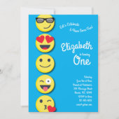 Invitation Joli Visage Enfants 1ère fête d'anniversaire (Devant)