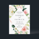 Invitation Joli Wedding shower de charpente de fleurs de prin<br><div class="desc">Famille d'Invitations et amis à votre événement avec cette invitation wedding shower personnalisable. Il présente un cadre floral diamant aquarelle de pivoines roses et blanches, roses et marguerites aux accents de verdure. Personnalisez cette invitation à wedding shower floral en ajoutant vos propres détails d'événement. Cette invitation à la wedding shower...</div>