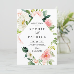 Invitation Joli Wedding shower de charpente de fleurs de prin