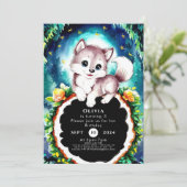 Invitation Joli Whimsical Wolf Birthday (Debout devant)