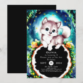 Invitation Joli Whimsical Wolf Birthday (Devant / Derrière)