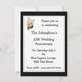Invitation Joli Yorkshire Terrier Yorkie Anniversaire de mari (Dos)