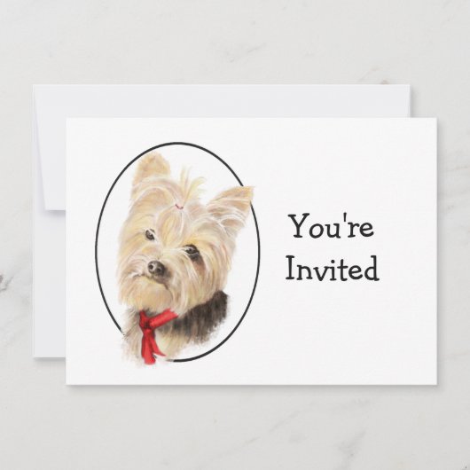 Invitation Joli Yorkshire Terrier Yorkie Anniversaire de mari (Devant)