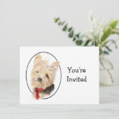 Invitation Joli Yorkshire Terrier Yorkie Mariage Anniversaire (Debout devant)
