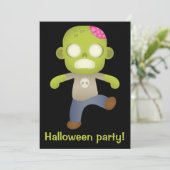 Invitation Joli zombie de dessin animé (Debout devant)