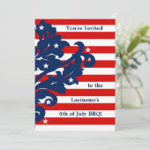 Invitation Jolie 4 juillet damask party (Debout devant)