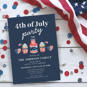 Invitation Jolie 4 juillet Rouge Blanc Et Bleu