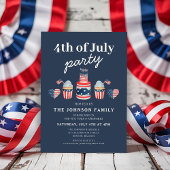 Invitation Jolie 4 juillet Rouge Blanc Et Bleu