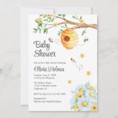 Invitation Jolie abeille au miel et Baby shower de Chamomille (Devant)