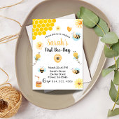 Invitation Jolie abeille et fleur jaune Premier Jour de l'abe