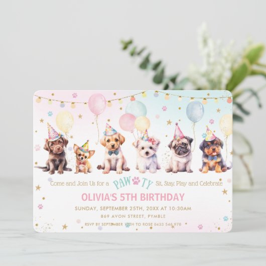 Invitation Jolie adorable Chien Chien Chien Chien Chien Chien (Debout devant)