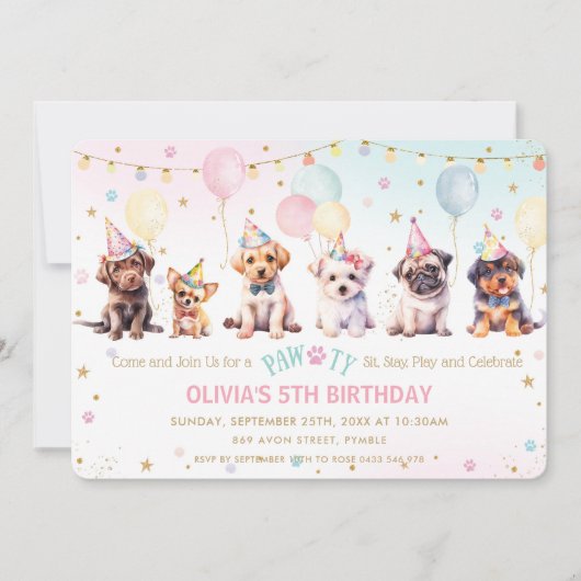 Invitation Jolie adorable Chien Chien Chien Chien Chien Chien (Devant)