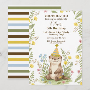 Invitation Jolie Anniversaire Personnalisé Fleur de Bois de L