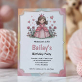Invitation Jolie Anniversaire Princesse de Conte de Fées